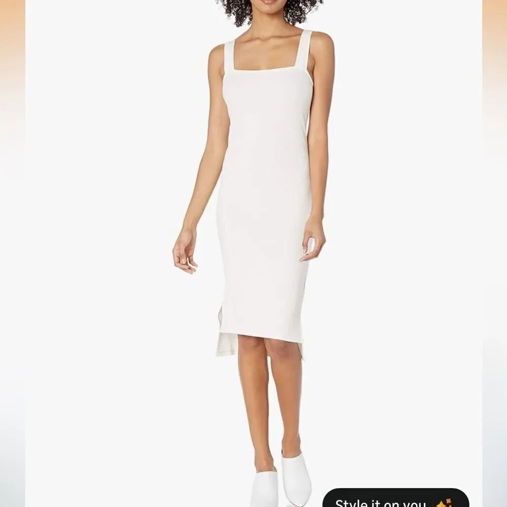 The Drop Womens Amelia Square-Neck Strappy Bodycon Midi Tank Dress NWT